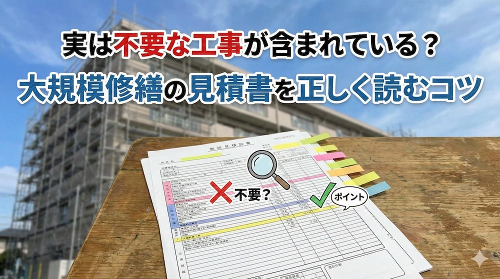 実は不要な工事が含まれている?大規模修繕の見積書を正しく読むコツ 実は不要な工事が含まれている?大規模修繕の見積書を正しく読むコツ