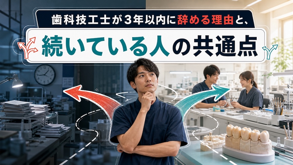 歯科技工士が3年以内に辞める理由と、続いている人の共通点 歯科技工士が3年以内に辞める理由と、続いている人の共通点